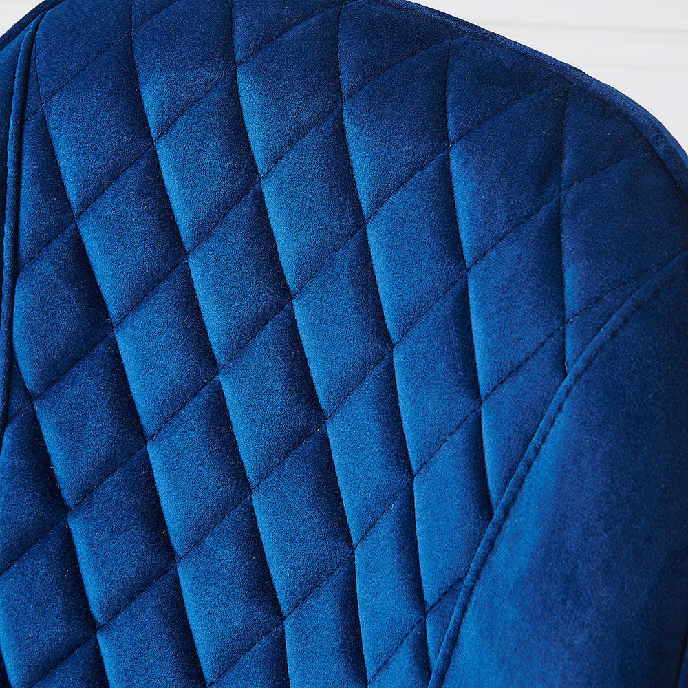 Ensemble de 2 chaises de salle à manger Cosford Diamond Stitch (velours bleu)
