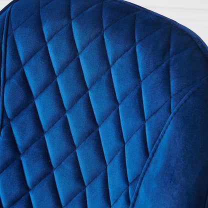 Ensemble de 2 chaises de salle à manger Cosford Diamond Stitch (velours bleu)