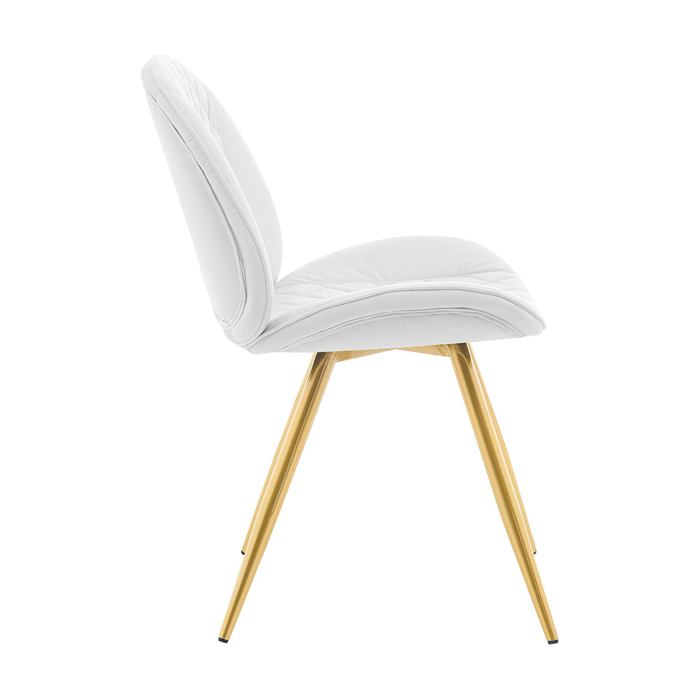 Ensemble de 2 chaises de salle à manger Cosford Diamond Stitch (velours blanc crème)