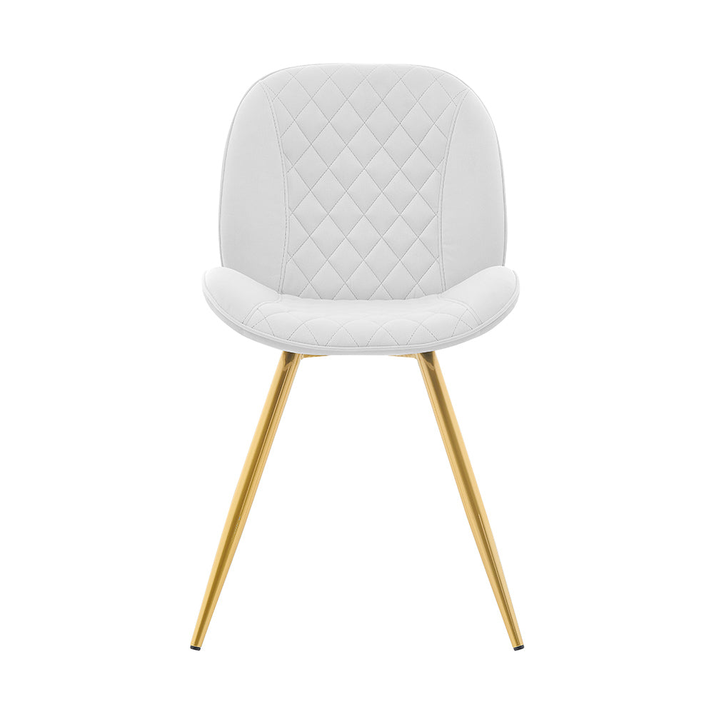 Ensemble de 2 chaises de salle à manger Cosford Diamond Stitch (velours blanc crème)
