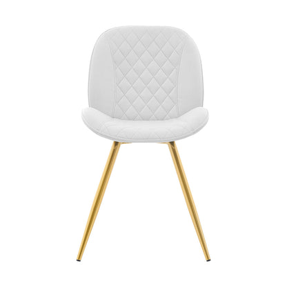 Ensemble de 2 chaises de salle à manger Cosford Diamond Stitch (velours blanc crème)