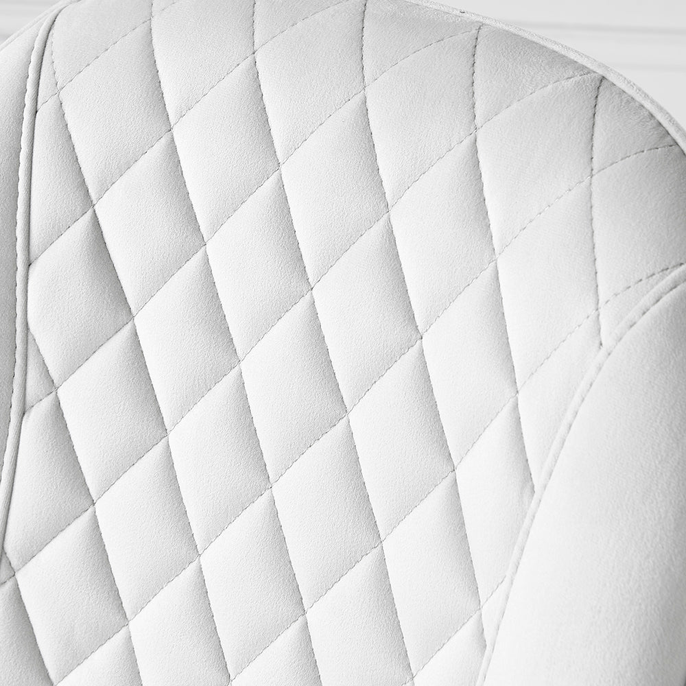Ensemble de 2 chaises de salle à manger Cosford Diamond Stitch (velours blanc crème)