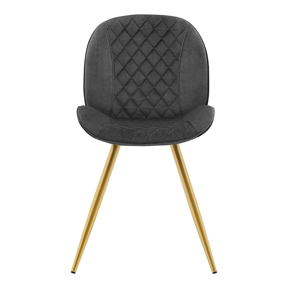 Ensemble de 2 chaises de salle à manger Cosford Diamond Stitch (velours gris)