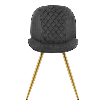 Ensemble de 2 chaises de salle à manger Cosford Diamond Stitch (velours gris)