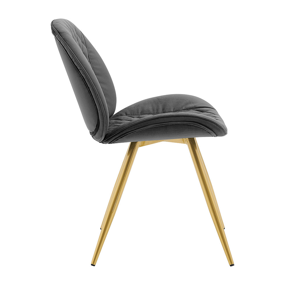 Ensemble de 2 chaises de salle à manger Cosford Diamond Stitch (velours gris)