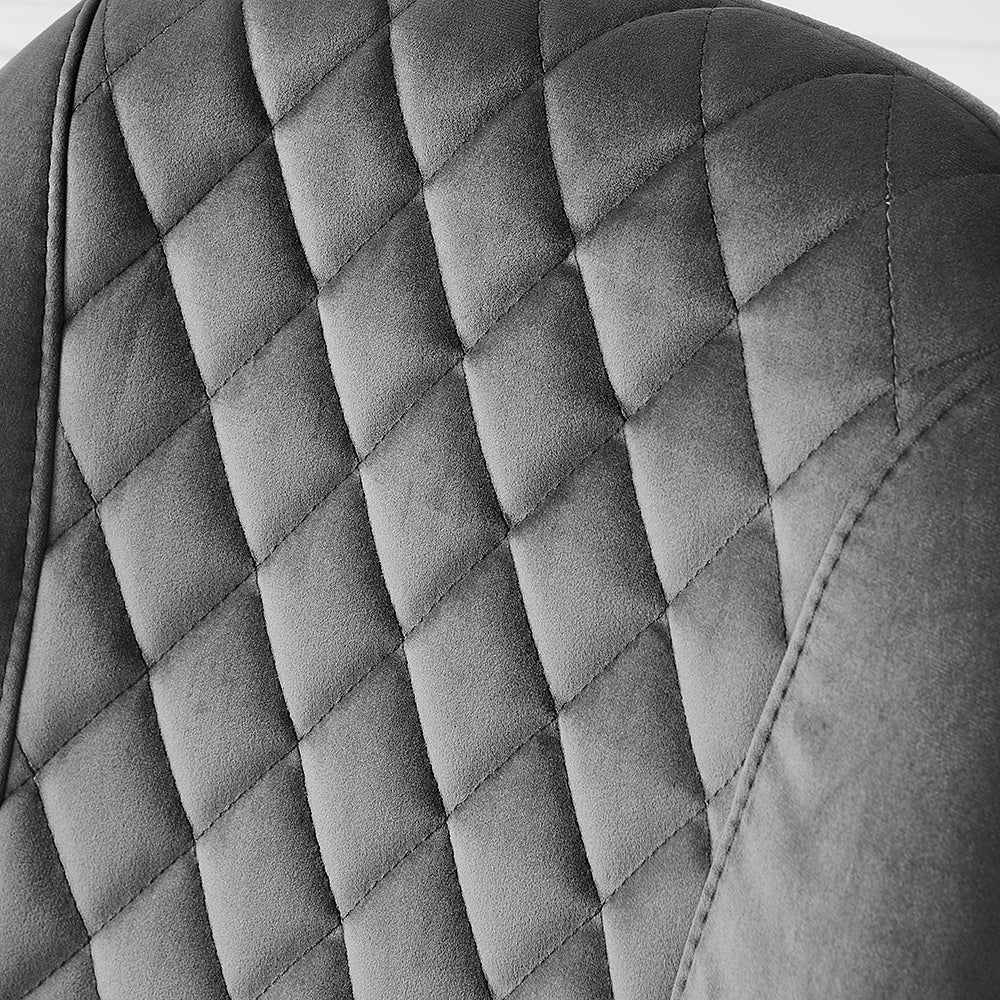 Ensemble de 2 chaises de salle à manger Cosford Diamond Stitch (velours gris)