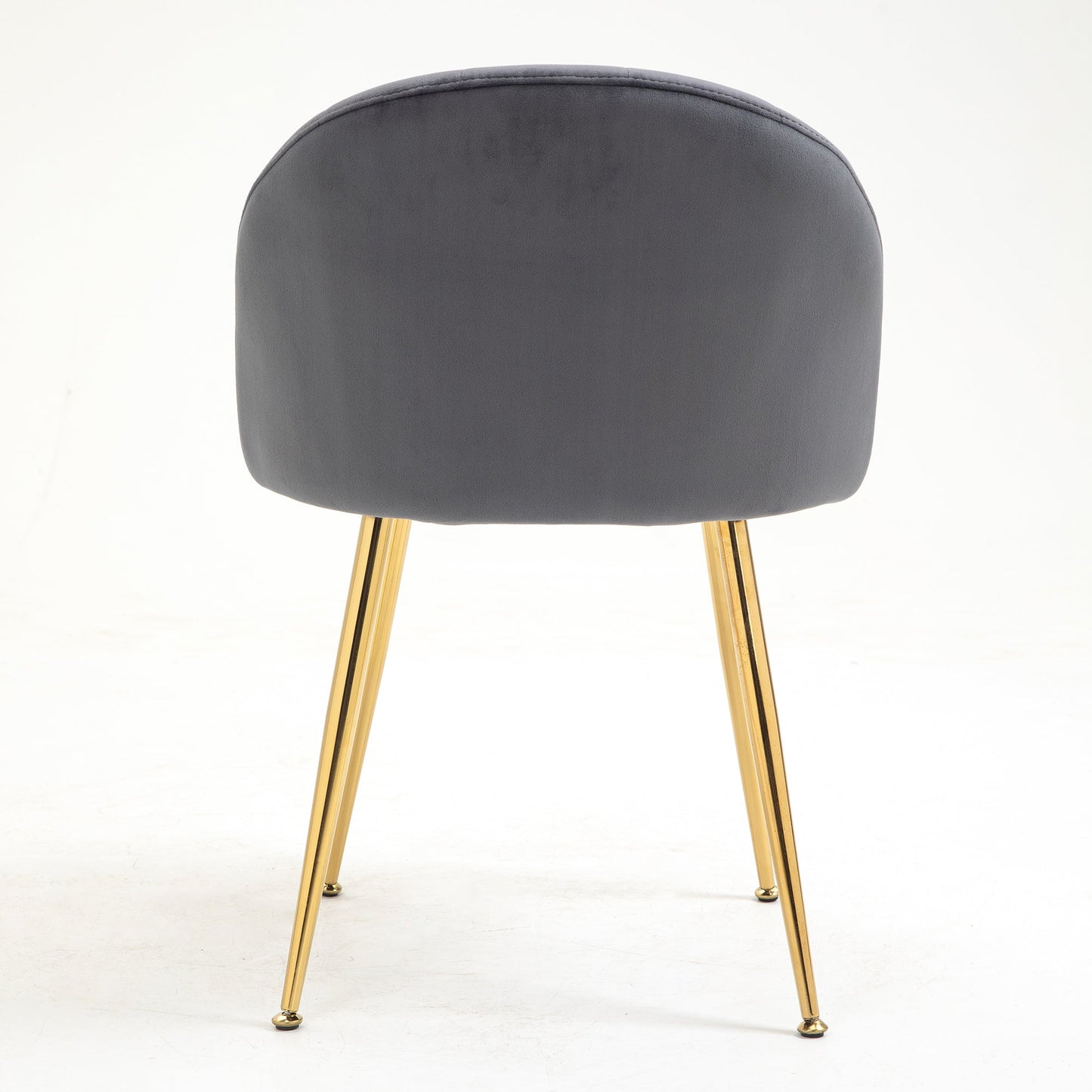 Paire de chaises de salle à manger Milverton en velours avec pieds chromés dorés (gris)