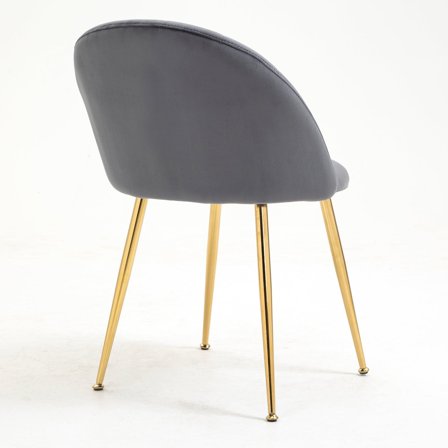 Paire de chaises de salle à manger Milverton en velours avec pieds chromés dorés (gris)