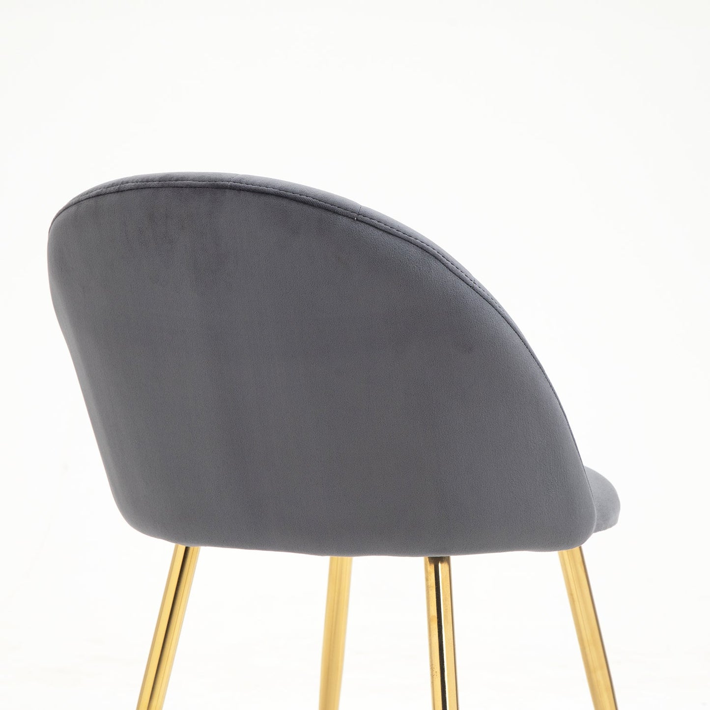 Paire de chaises de salle à manger Milverton en velours avec pieds chromés dorés (gris)