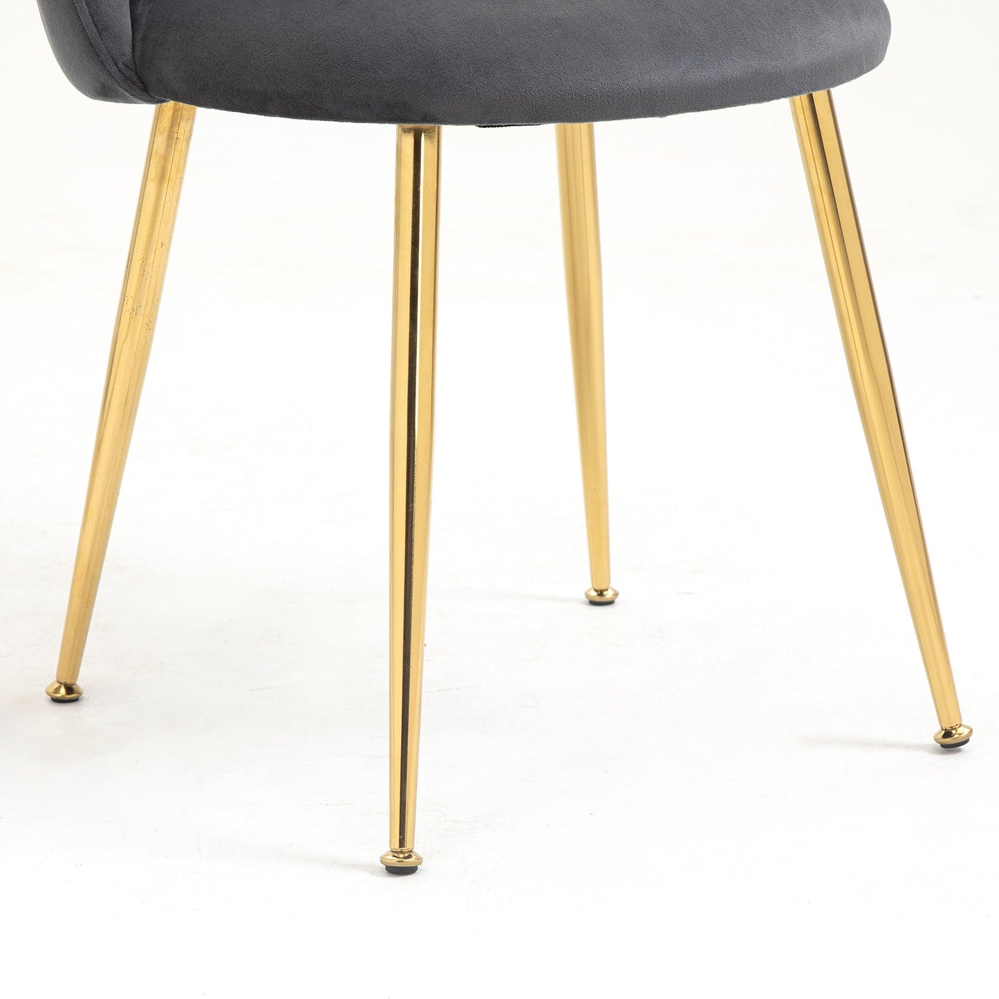 Paire de chaises de salle à manger Milverton en velours avec pieds chromés dorés (gris)