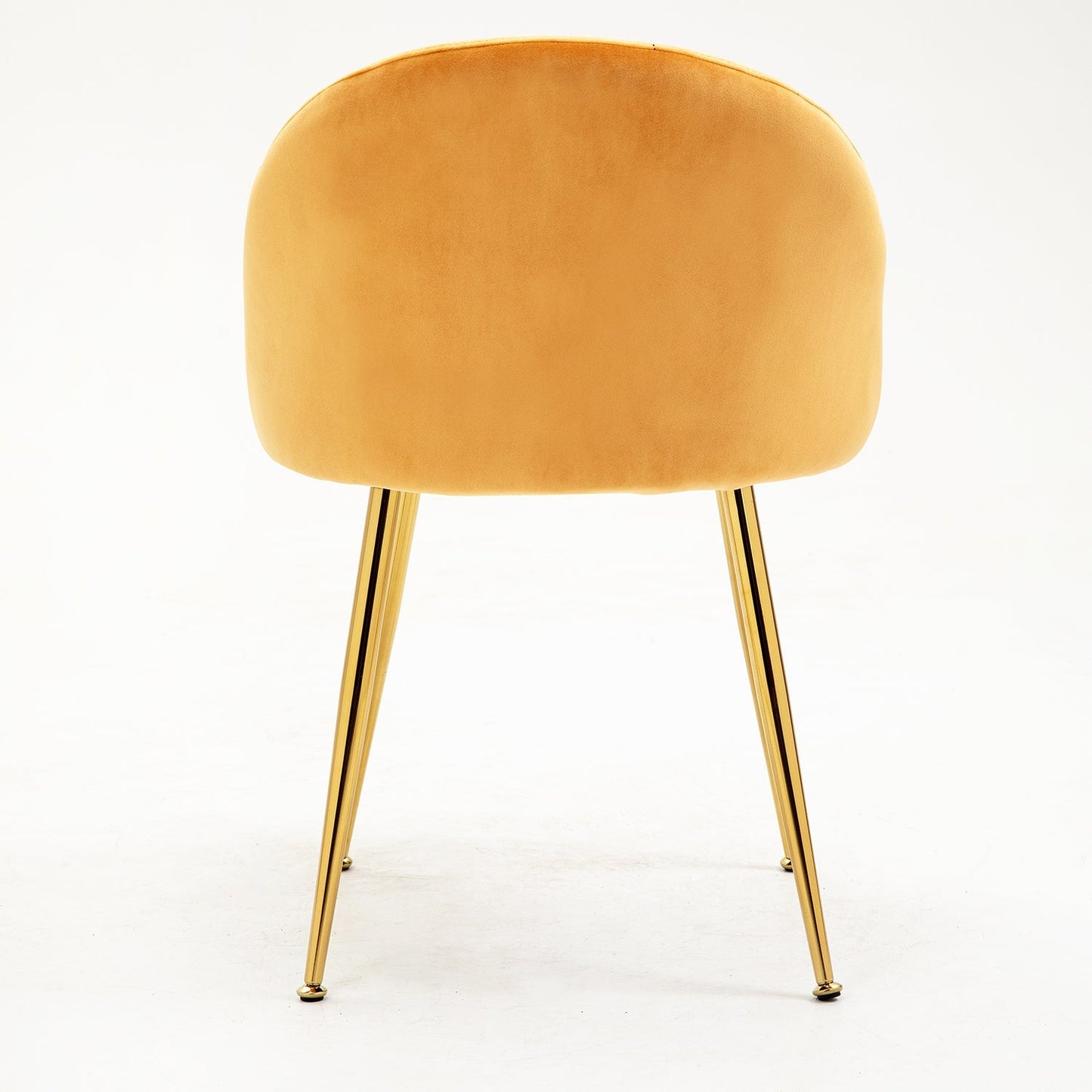 Paire de chaises de salle à manger Milverton en velours avec pieds chromés dorés (moutarde)