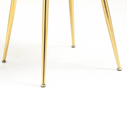 Paire de chaises de salle à manger Milverton en velours avec pieds chromés dorés (moutarde)