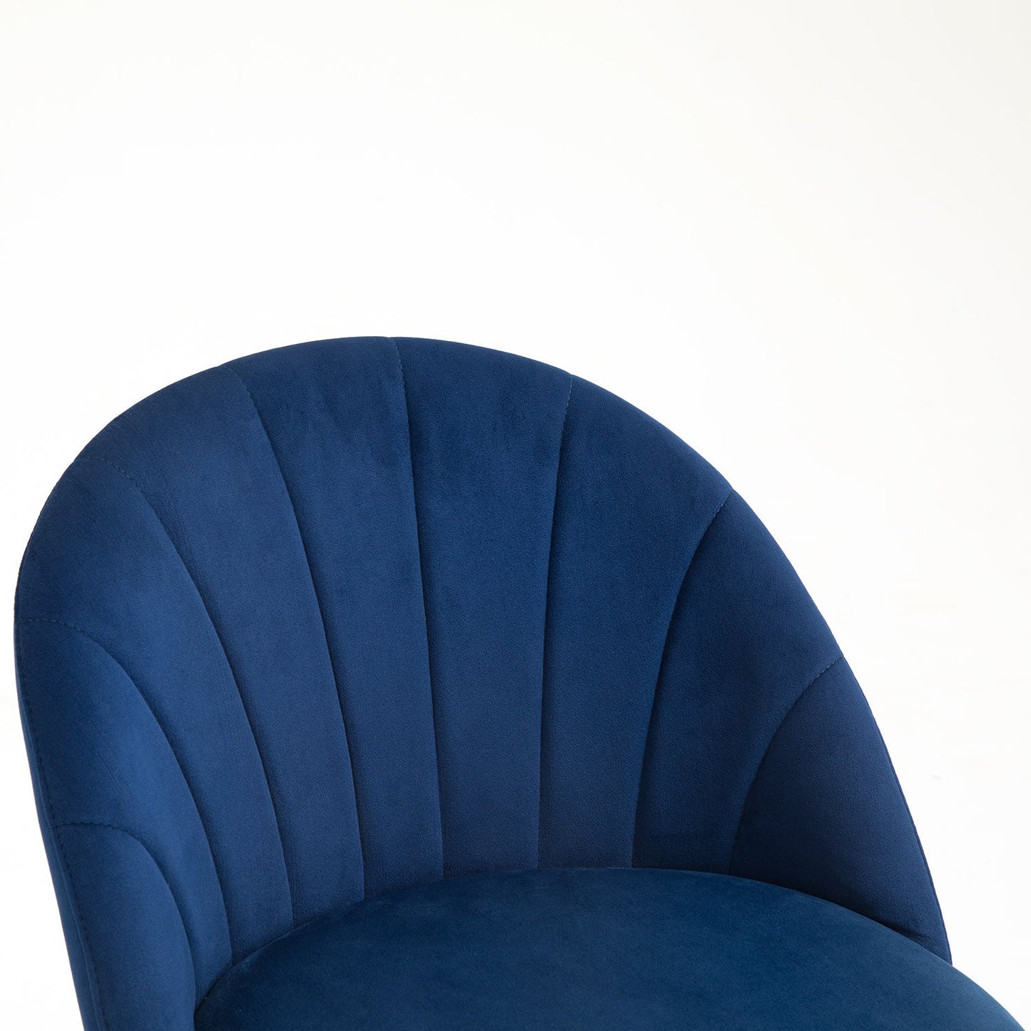 Paire de chaises de salle à manger Milverton en velours avec pieds chromés dorés (bleu marine)
