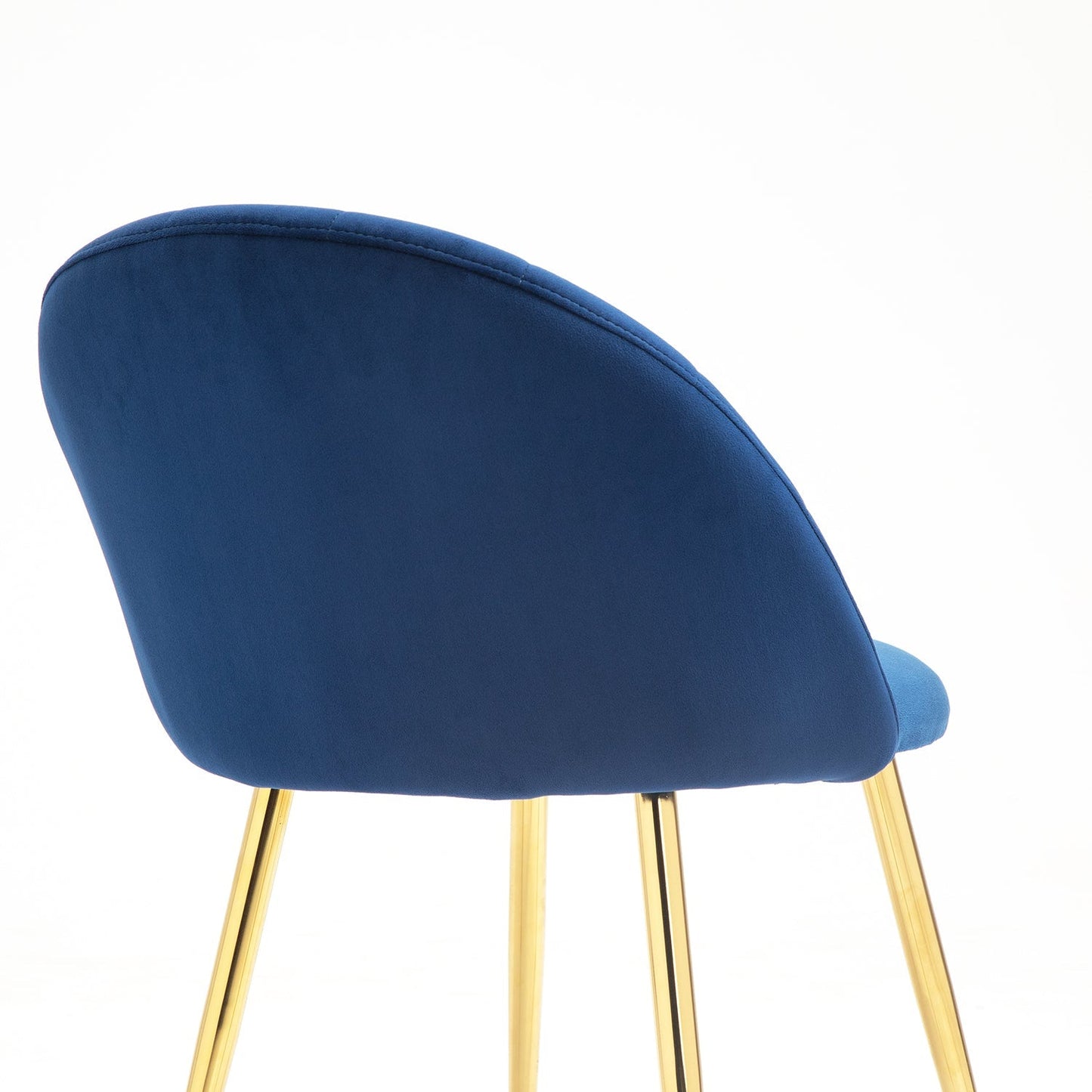 Paire de chaises de salle à manger Milverton en velours avec pieds chromés dorés (bleu marine)