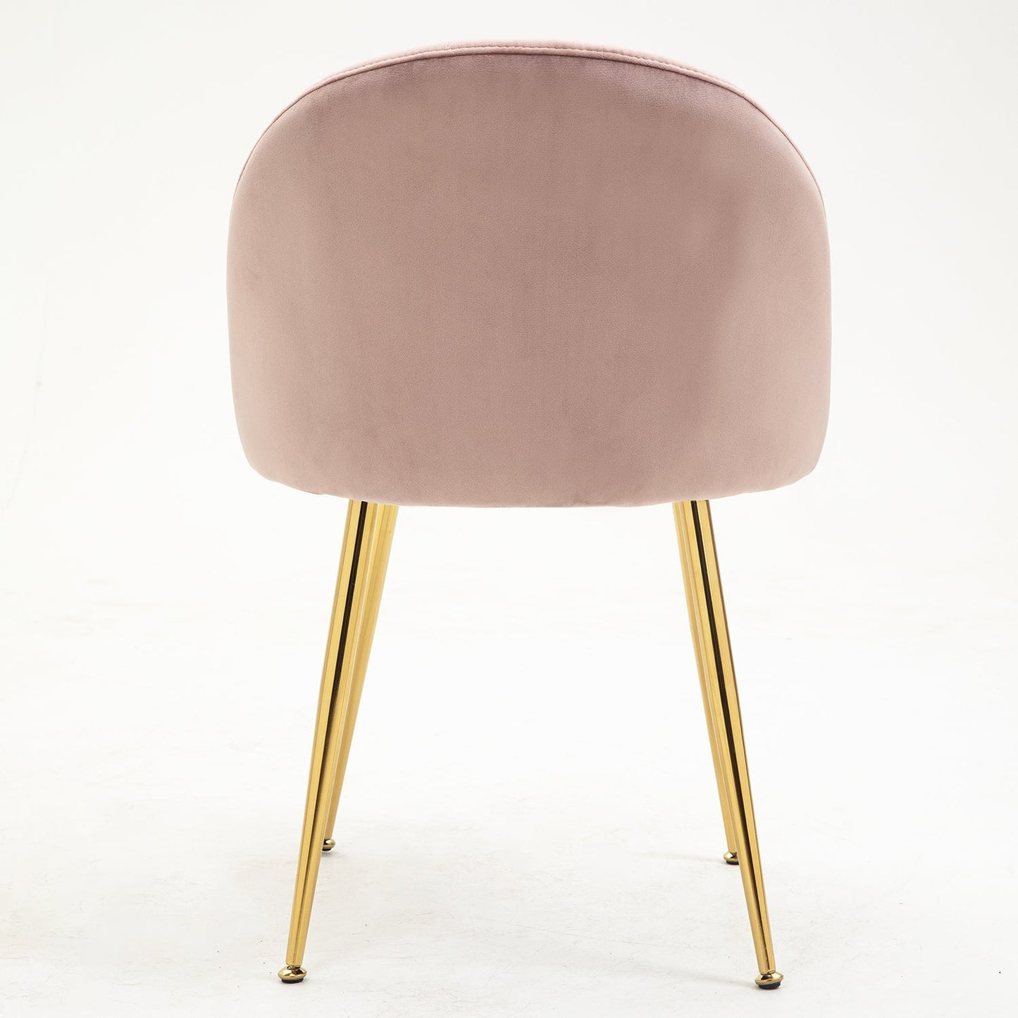 Paire de chaises de salle à manger Milverton en velours avec pieds chromés dorés (rose poudré)