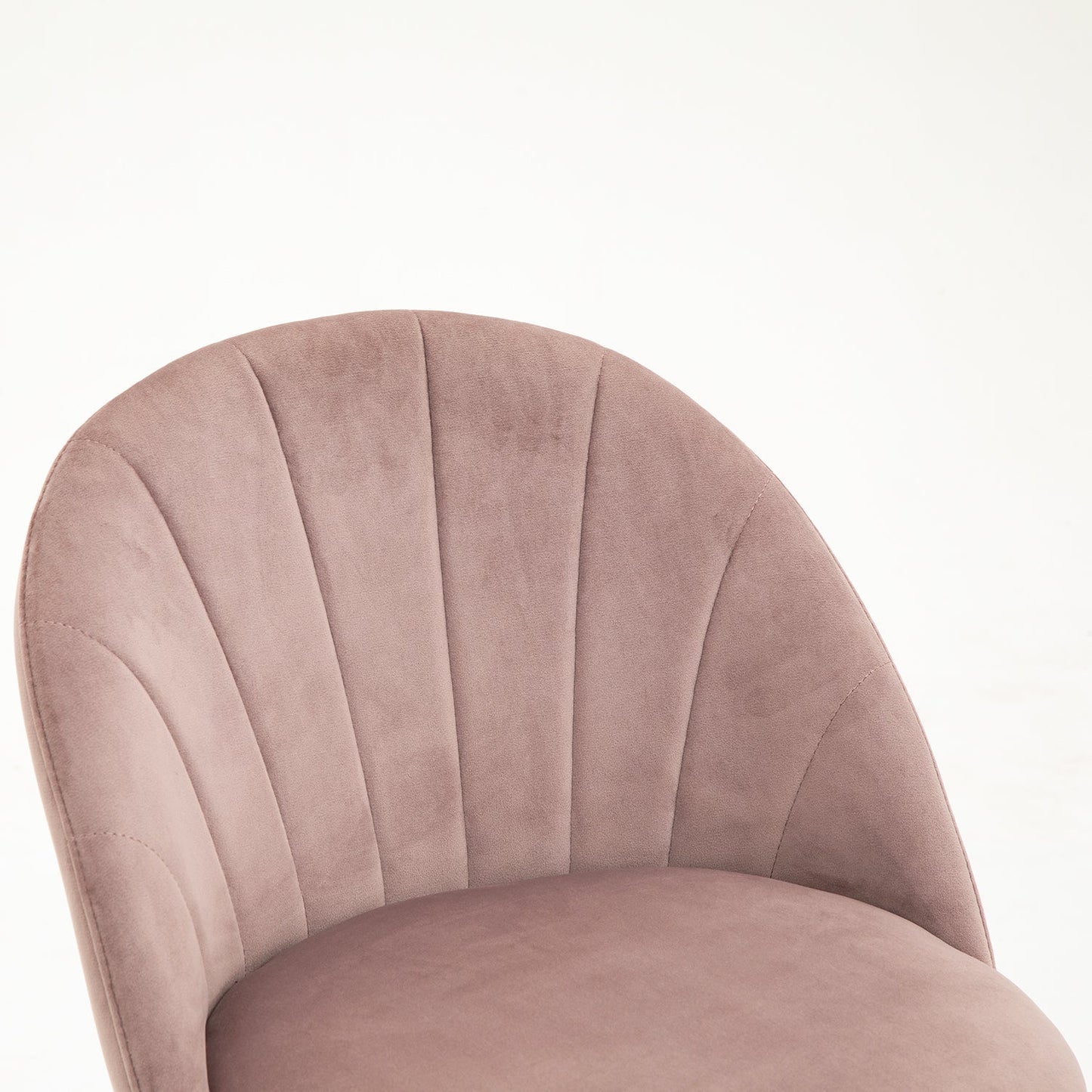 Paire de chaises de salle à manger Milverton en velours avec pieds chromés dorés (rose poudré)