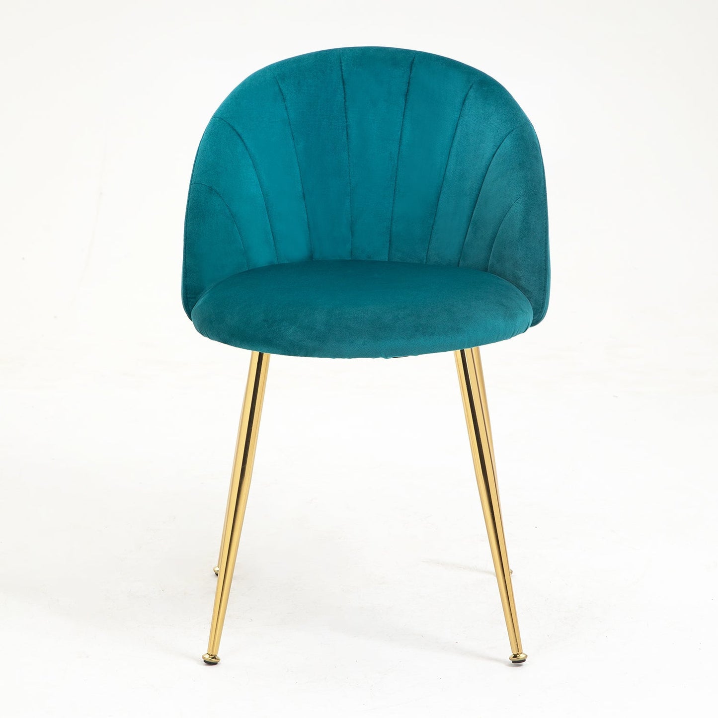 Paire de chaises de salle à manger Milverton en velours avec pieds chromés dorés (bleu sarcelle)