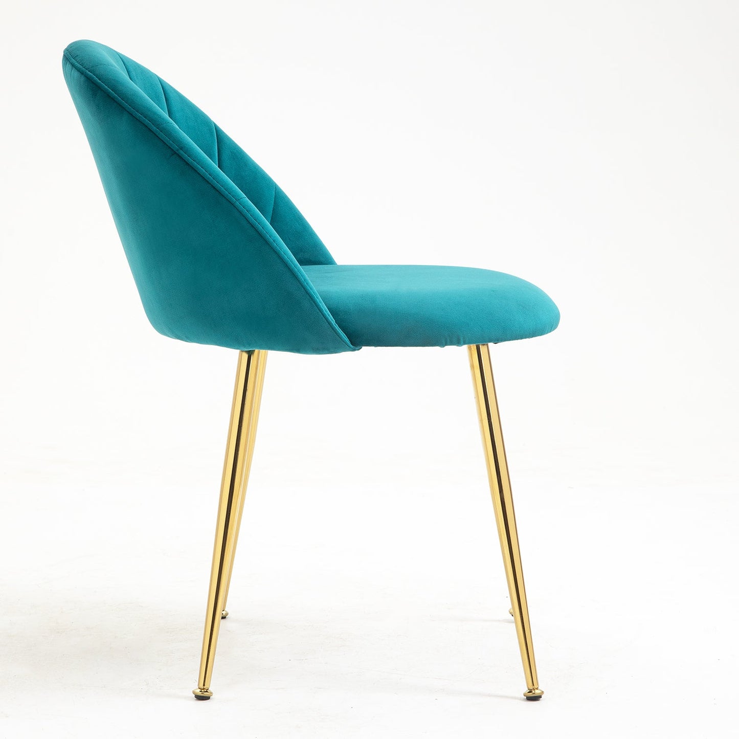 Paire de chaises de salle à manger Milverton en velours avec pieds chromés dorés (bleu sarcelle)