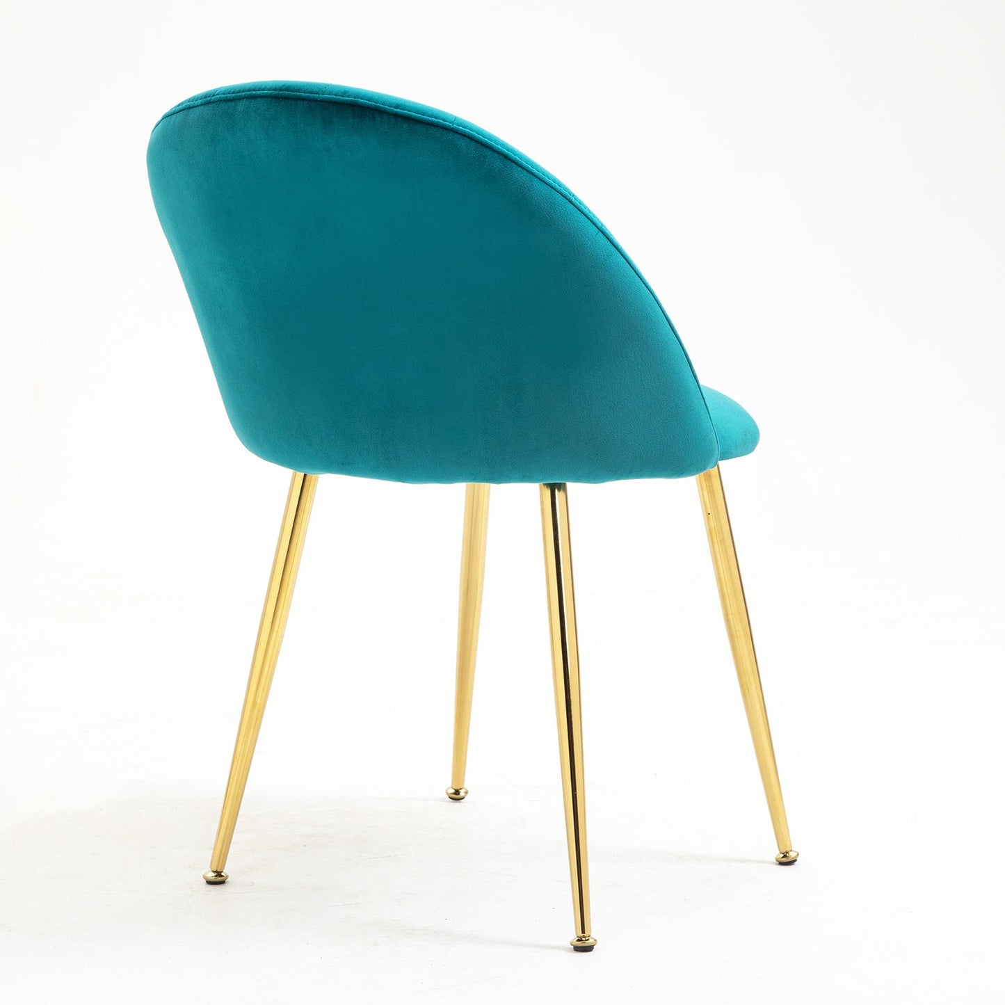 Paire de chaises de salle à manger Milverton en velours avec pieds chromés dorés (bleu sarcelle)