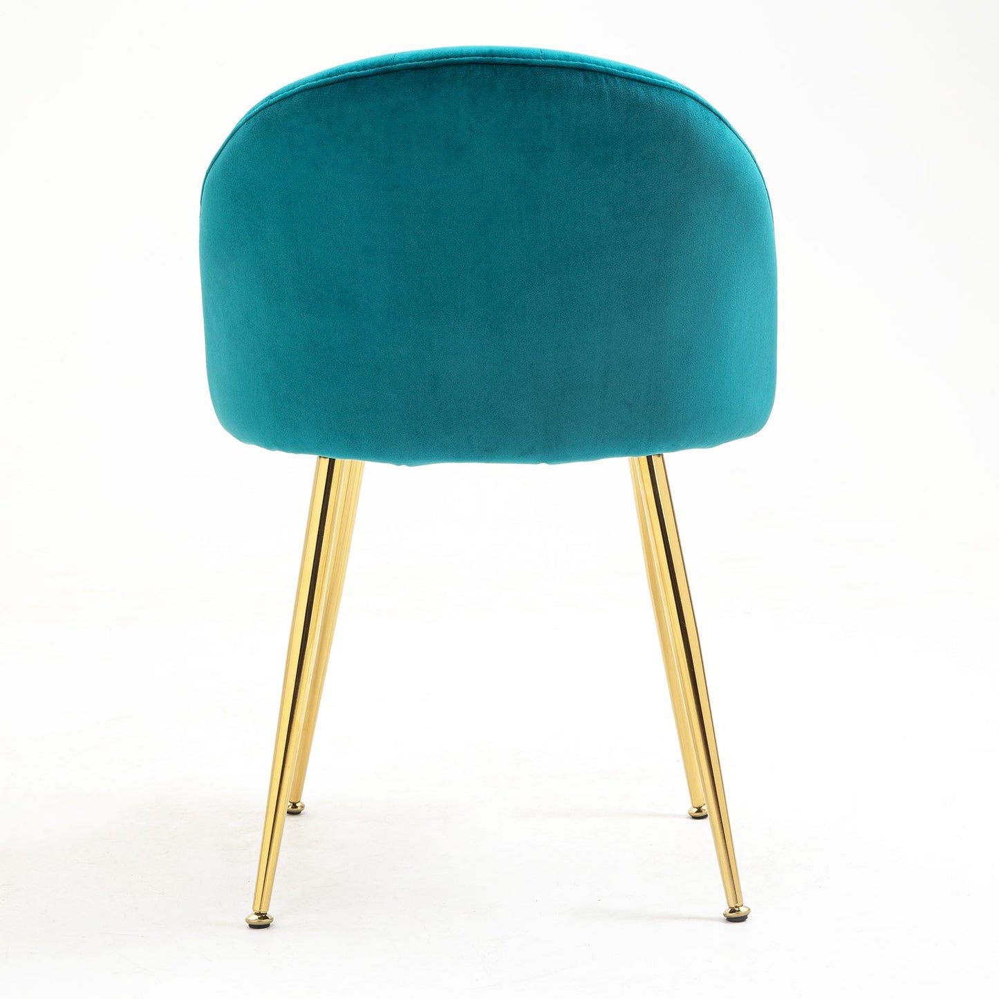 Paire de chaises de salle à manger Milverton en velours avec pieds chromés dorés (bleu sarcelle)