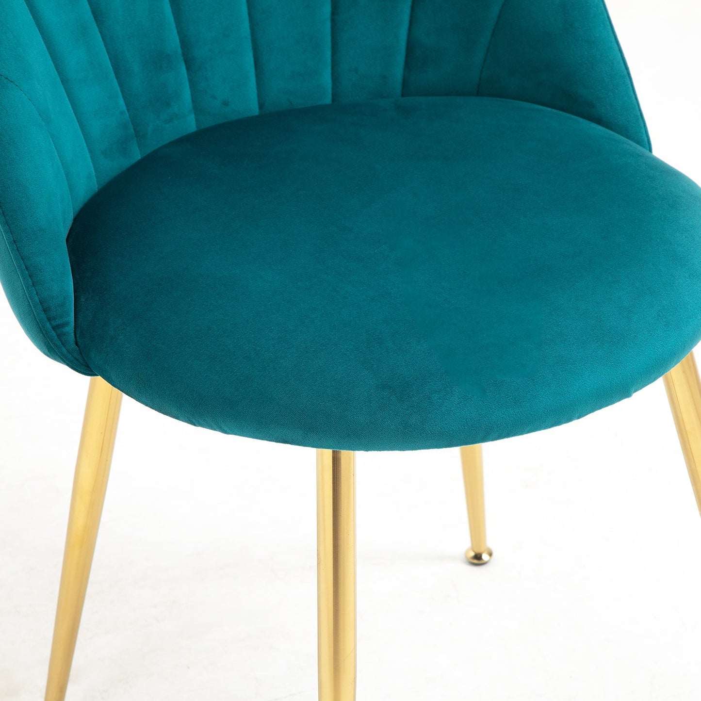 Paire de chaises de salle à manger Milverton en velours avec pieds chromés dorés (bleu sarcelle)