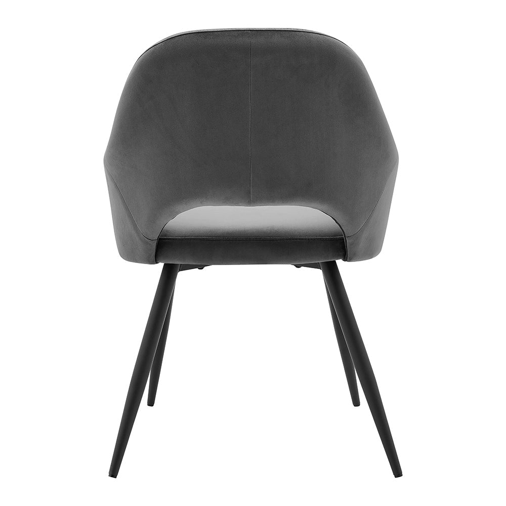 Chaise de salle à manger Belvoir en velours avec pieds en métal (velours gris)