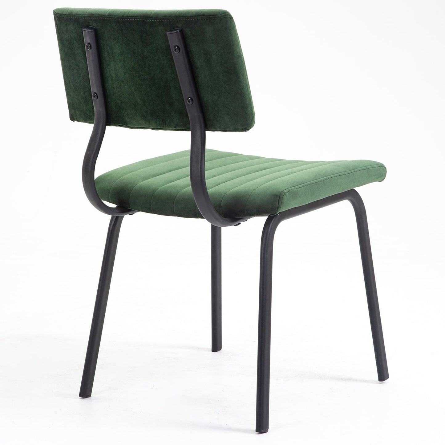 Ensemble de 2 chaises de salle à manger cannelées Charlecote (velours vert foncé)