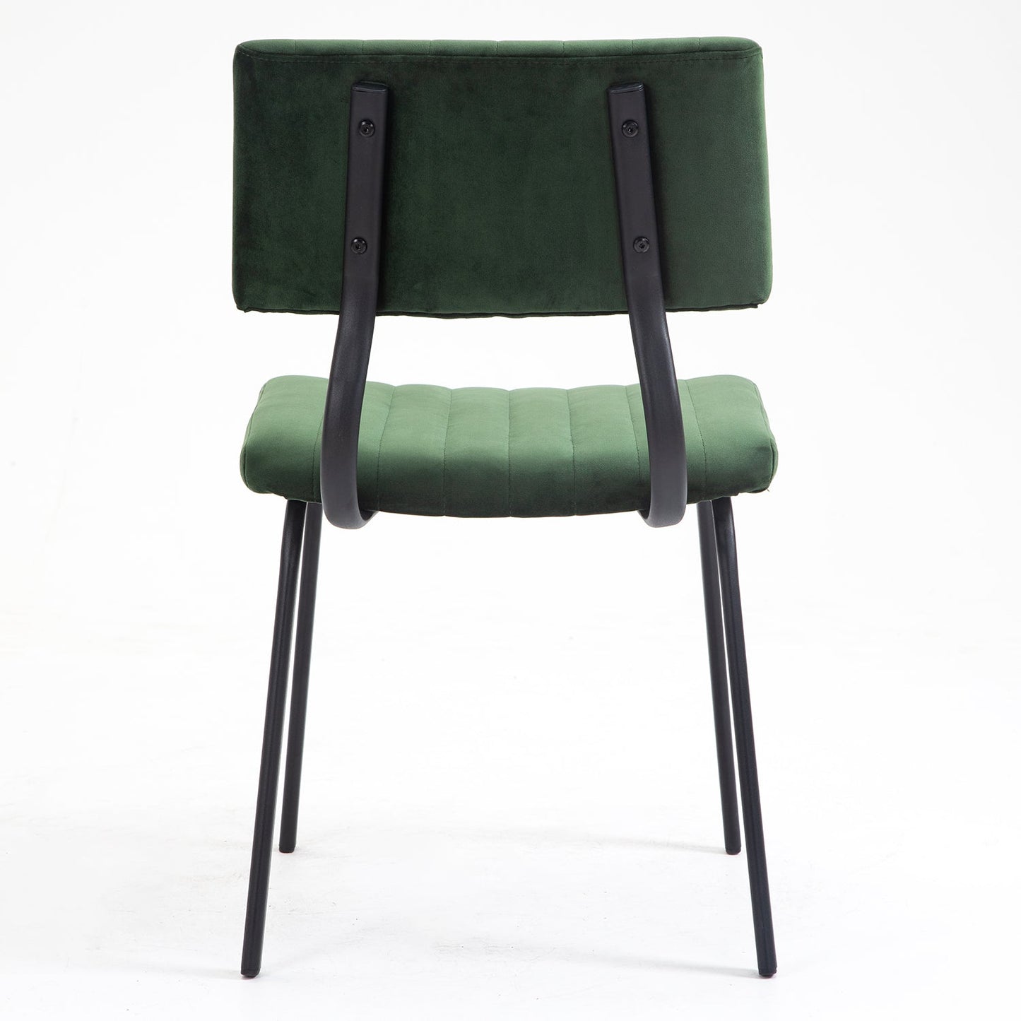 Ensemble de 2 chaises de salle à manger cannelées Charlecote (velours vert foncé)