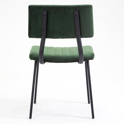 Ensemble de 2 chaises de salle à manger cannelées Charlecote (velours vert foncé)