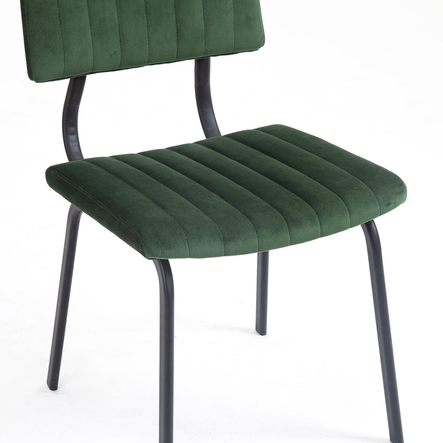 Ensemble de 2 chaises de salle à manger cannelées Charlecote (velours vert foncé)