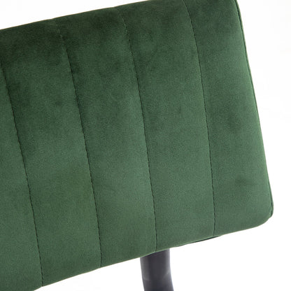 Ensemble de 2 chaises de salle à manger cannelées Charlecote (velours vert foncé)