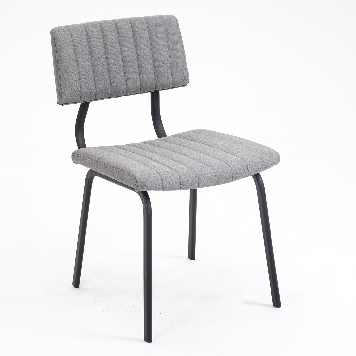 Ensemble de 2 chaises de salle à manger cannelées Charlecote (lin gris clair)