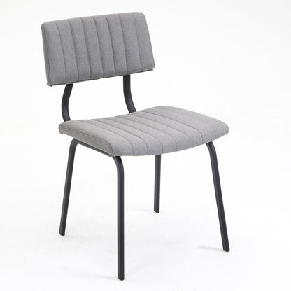 Ensemble de 2 chaises de salle à manger cannelées Charlecote (lin gris clair)
