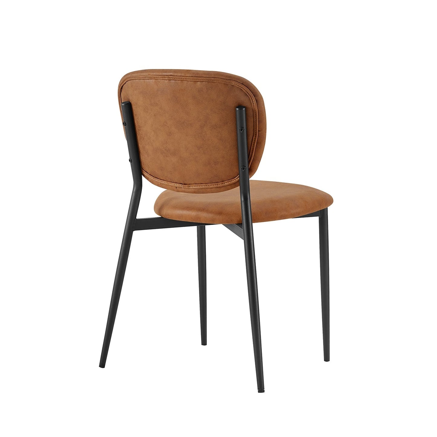 Lot de 2 chaises de salle à manger rembourrées en cuir vegan couleur cognac Kelmarsh