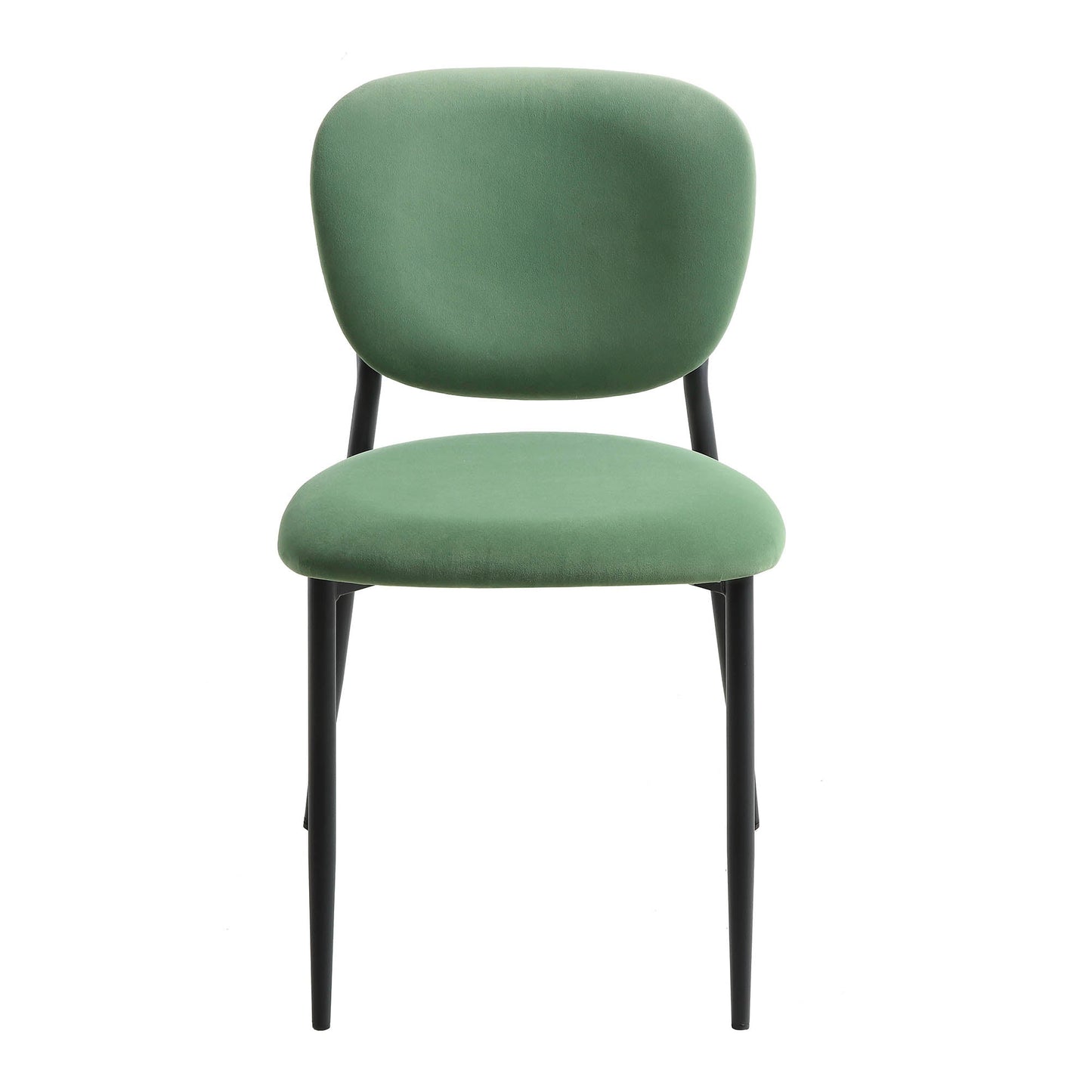 Ensemble de 2 chaises de salle à manger rembourrées en velours vert gazon Kelmarsh