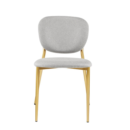 Ensemble de 2 chaises de salle à manger rembourrées en tissu gris clair Kelmarsh