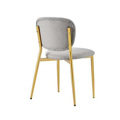 Ensemble de 2 chaises de salle à manger rembourrées en tissu gris clair Kelmarsh