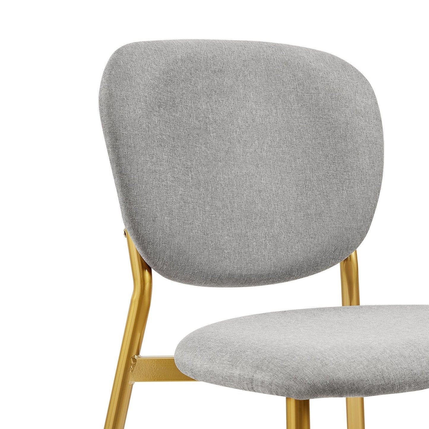Ensemble de 2 chaises de salle à manger rembourrées en tissu gris clair Kelmarsh