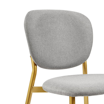 Ensemble de 2 chaises de salle à manger rembourrées en tissu gris clair Kelmarsh