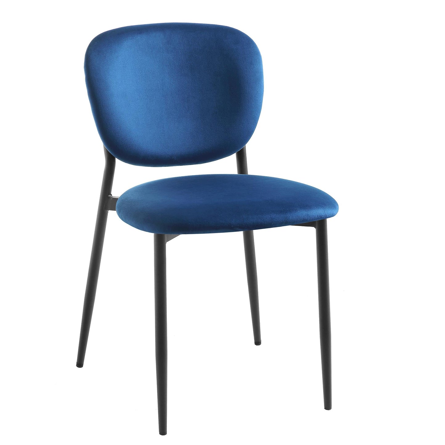 Ensemble de 2 chaises de salle à manger rembourrées en velours bleu marine Kelmarsh