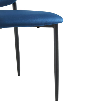 Ensemble de 2 chaises de salle à manger rembourrées en velours bleu marine Kelmarsh