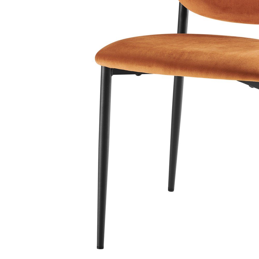 Ensemble de 2 chaises de salle à manger rembourrées en velours orange Kelmarsh