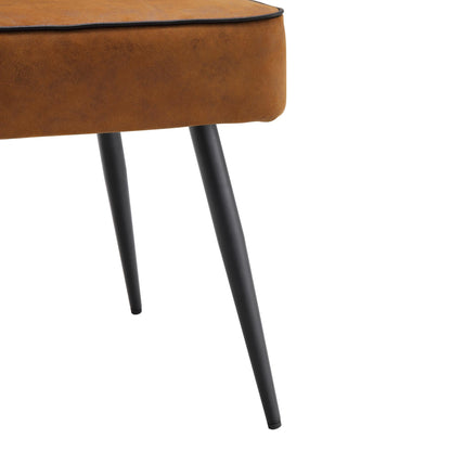 Ensemble de 2 chaises de salle à manger Oakley en cuir vegan cognac avec passepoil