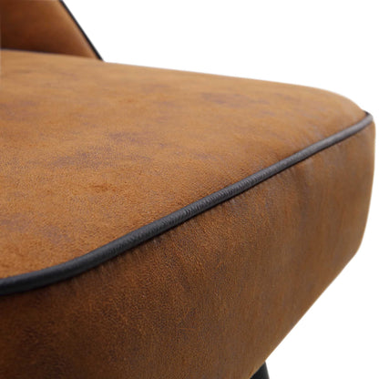 Ensemble de 2 chaises de salle à manger Oakley en cuir vegan cognac avec passepoil