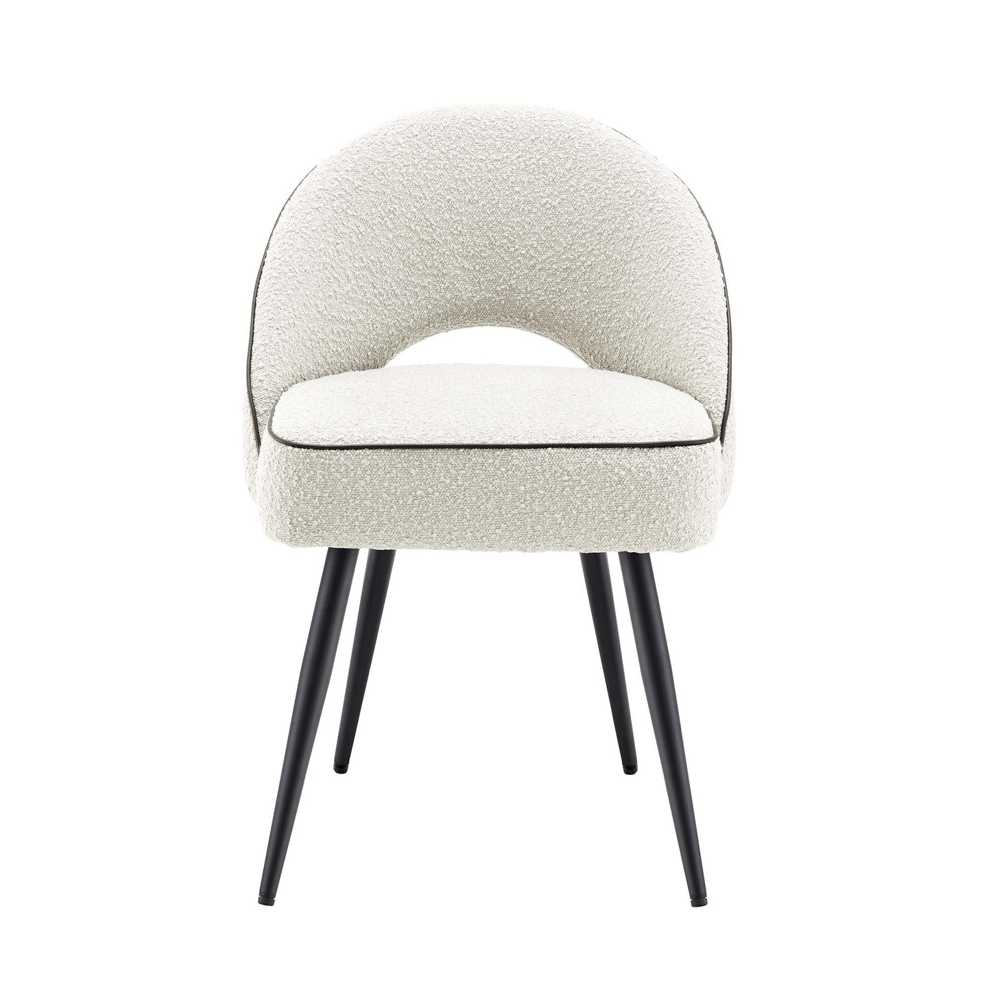 Ensemble de 2 chaises de salle à manger Oakley blanches rembourrées avec passepoil