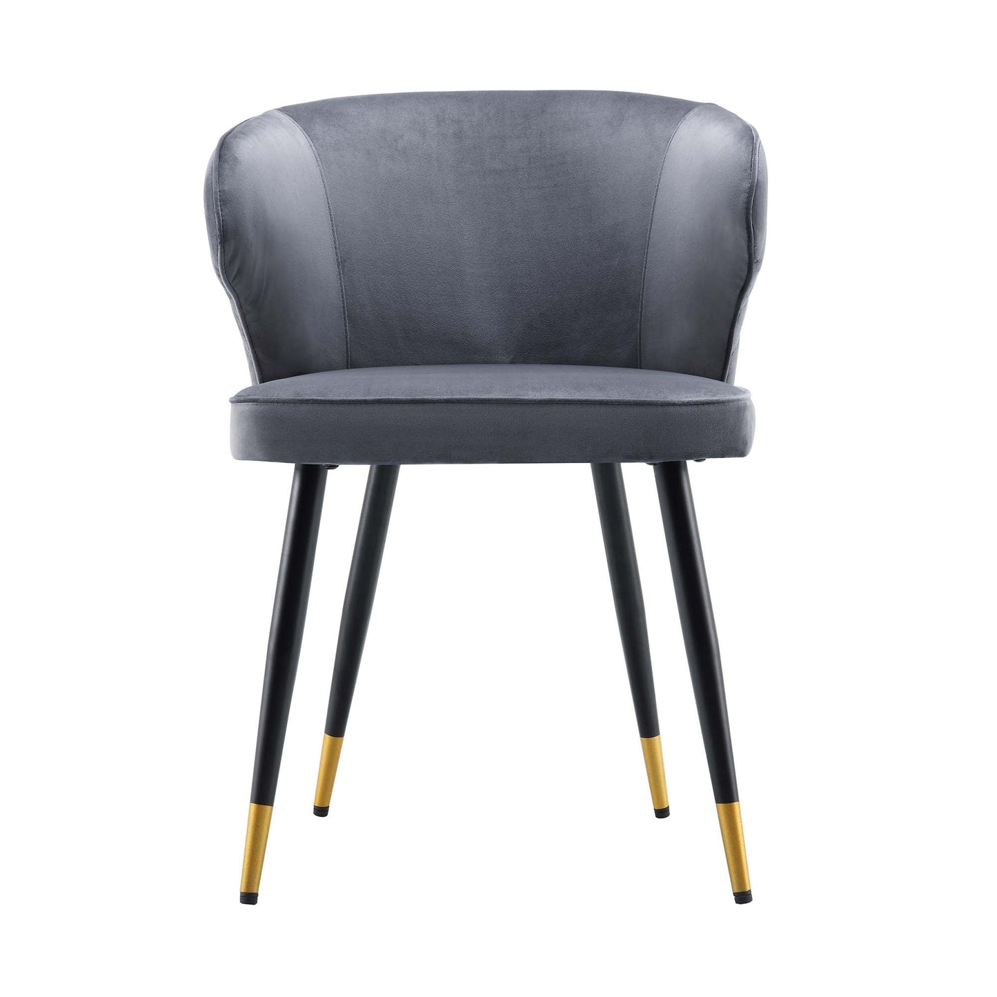 Ensemble de 2 chaises de salle à manger Carver rembourrées en velours gris Langham