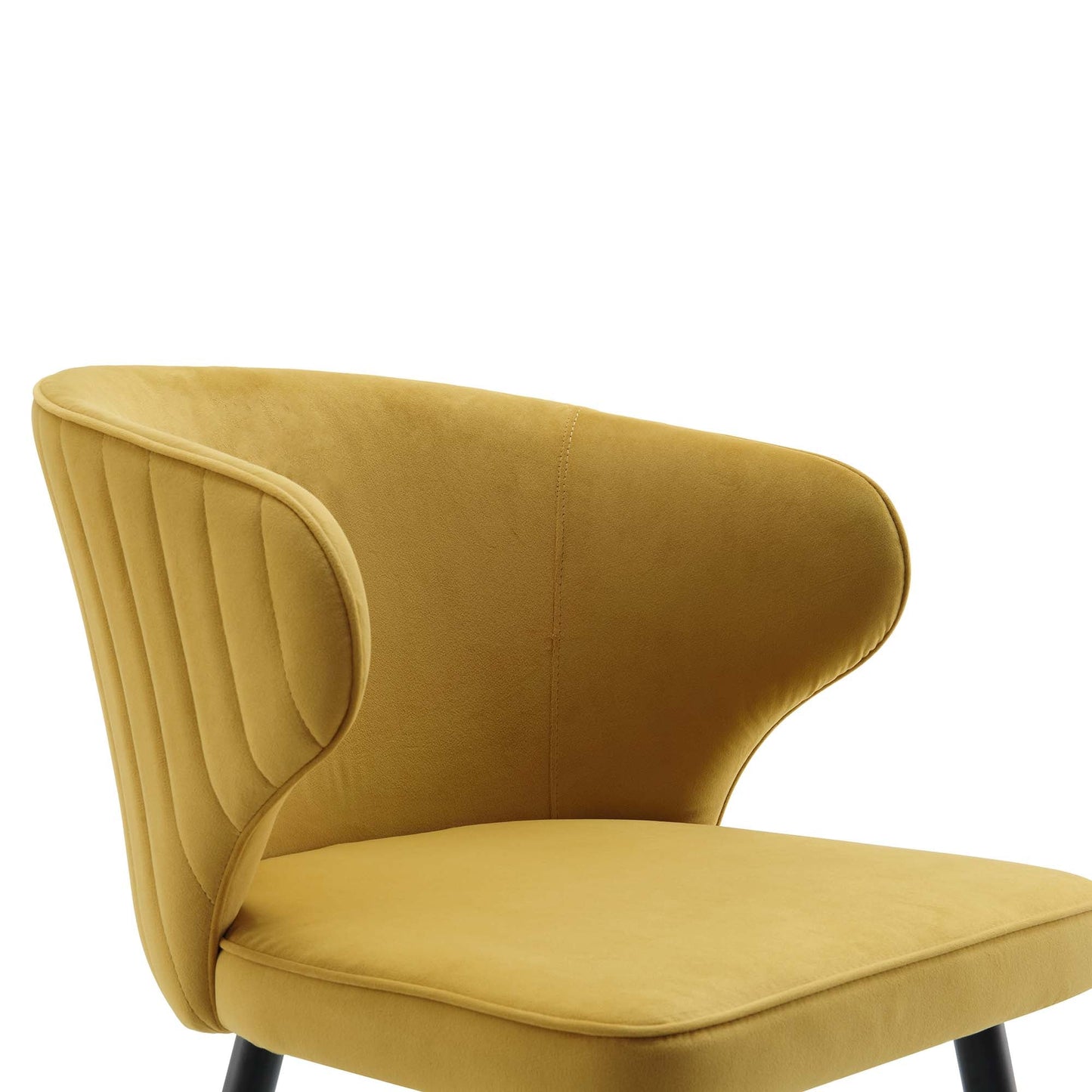 Ensemble de 2 chaises de salle à manger Carver rembourrées en velours moutarde Langham
