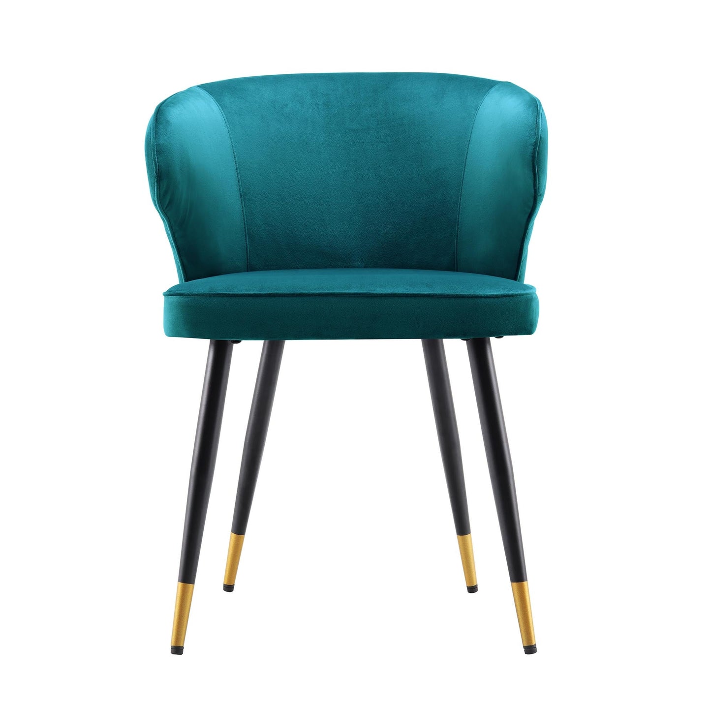 Ensemble de 2 chaises de salle à manger Carver rembourrées en velours bleu sarcelle Langham