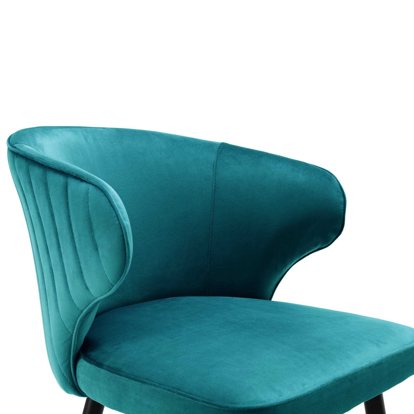 Ensemble de 2 chaises de salle à manger Carver rembourrées en velours bleu sarcelle Langham