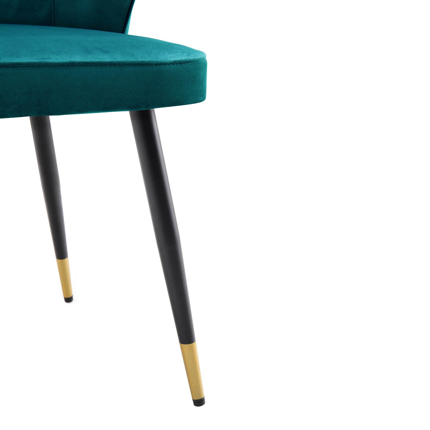Ensemble de 2 chaises de salle à manger Carver rembourrées en velours bleu sarcelle Langham